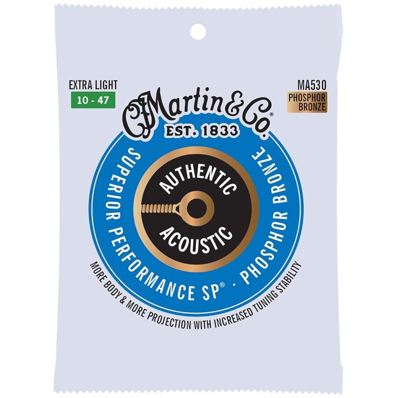 Martin MA530 Authentic Acoustic Guitar Superior Performance Phosphor Bronze - Extra Light .010-.047 Martin MA530 Authentic Acoustic Guitar Superior Performance Phosphor Bronze - Extra Light .010-.047
