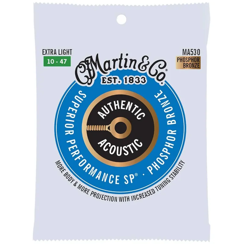 Martin MA530 Authentic Acoustic Guitar Superior Performance Phosphor Bronze - Extra Light .010-.047 Martin MA530 Authentic Acoustic Guitar Superior Performance Phosphor Bronze - Extra Light .010-.047