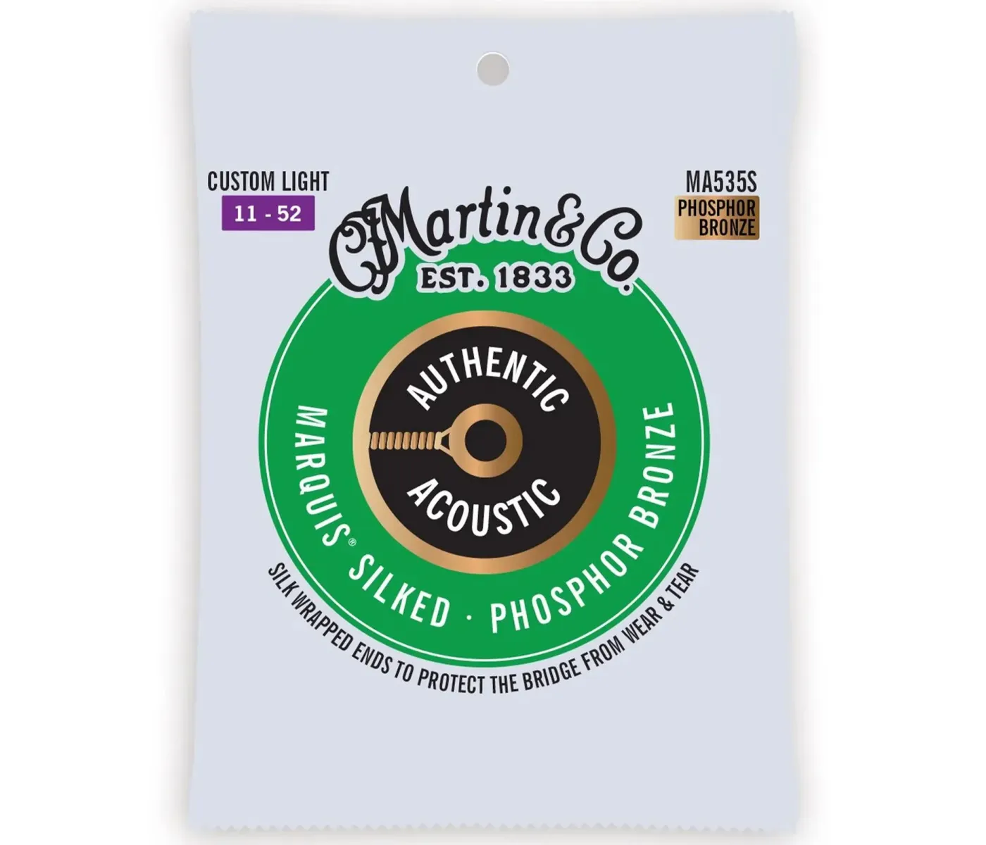 Martin MA535S Authentic Acoustic Guitar Marquis Silked Phosphor Bronze - Custom Light .011-.052