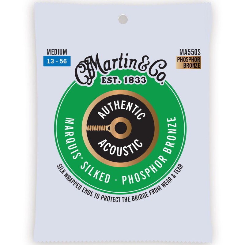 Martin Strings MA550S Authentic Acoustic Guitar Set Marquis Silked 92/8 Phosphor Bronze Medium - 013 -.056