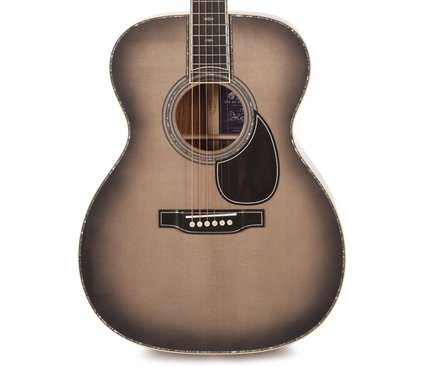 Martin OM45JM20thAnniv John Mayer OM-45 Anniversary Acoustic Electric Guitar - Platinum Gray Burst