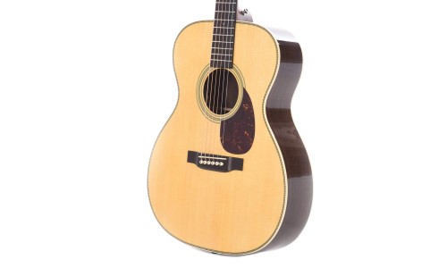 Martin Guitar Y18OM28E OM-28E Orchestra Standard Series Semi-Acoustic - Natural With Rosewood And Fishman Aura VT Enhance Electronics