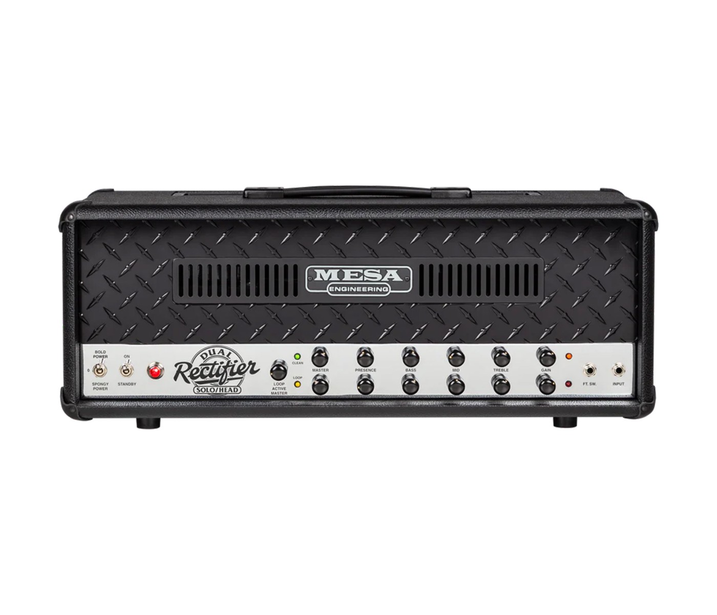 Mesa Boogie 2.DR2BX.UK.3.A Dual Rectifier '90s Amplifier Head 100 Watt - Black Diamond Faceplate