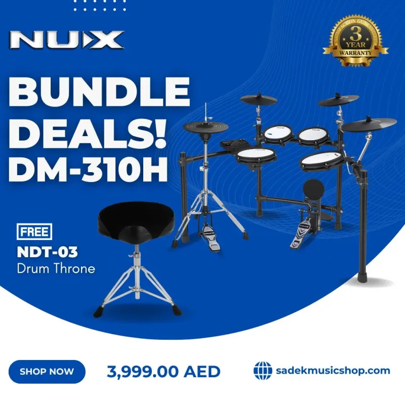NUX DM-310H All Mesh Head Digital Electric Drum Kit - 3 Years Warranty NUX DM-310H All Mesh Head Digital Electric Drum Kit - 3 Years Warranty
