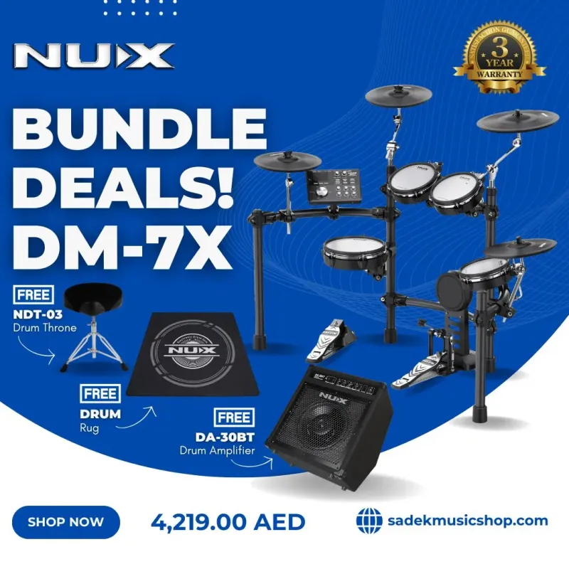 NUX DM-7X All Mesh Head Digital Drum Kit - 3 Years Warranty NUX DM-7X All Mesh Head Digital Drum Kit - 3 Years Warranty