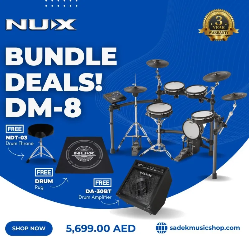 NUX DM-8 All Mesh Head Digital Drum Kit - 3 Years Warranty NUX DM-8 All Mesh Head Digital Drum Kit - 3 Years Warranty