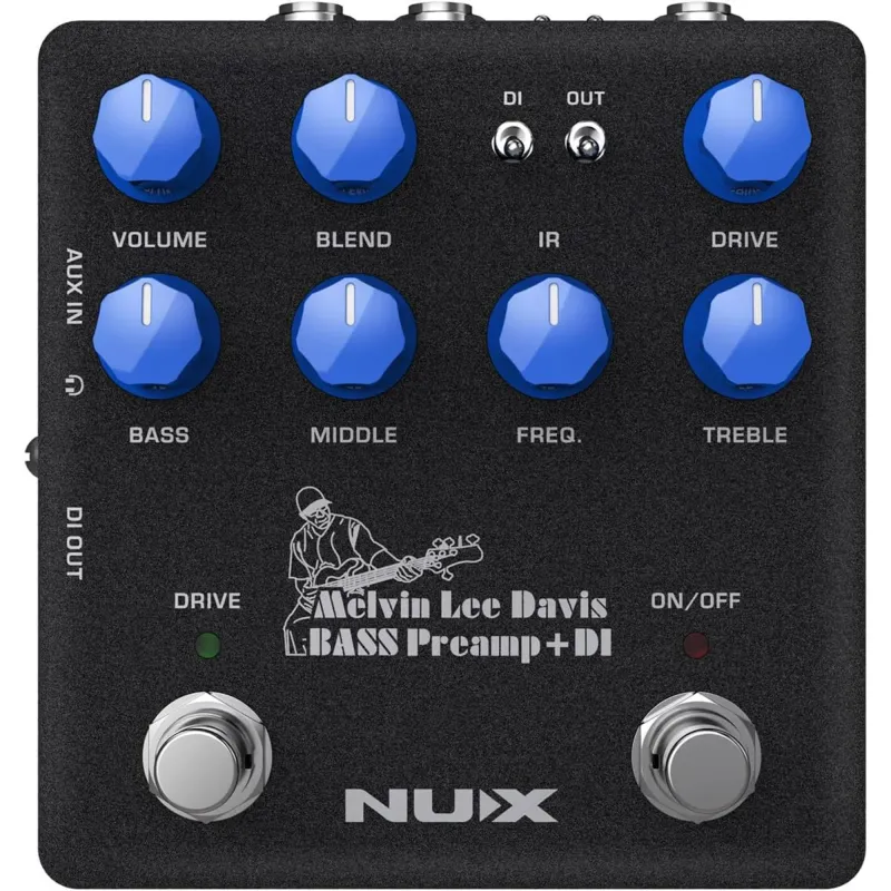 NUX NBP-5 Melvin Lee Davis Bass Preamp Pedal Effects - Black - 3 Years Warranty
