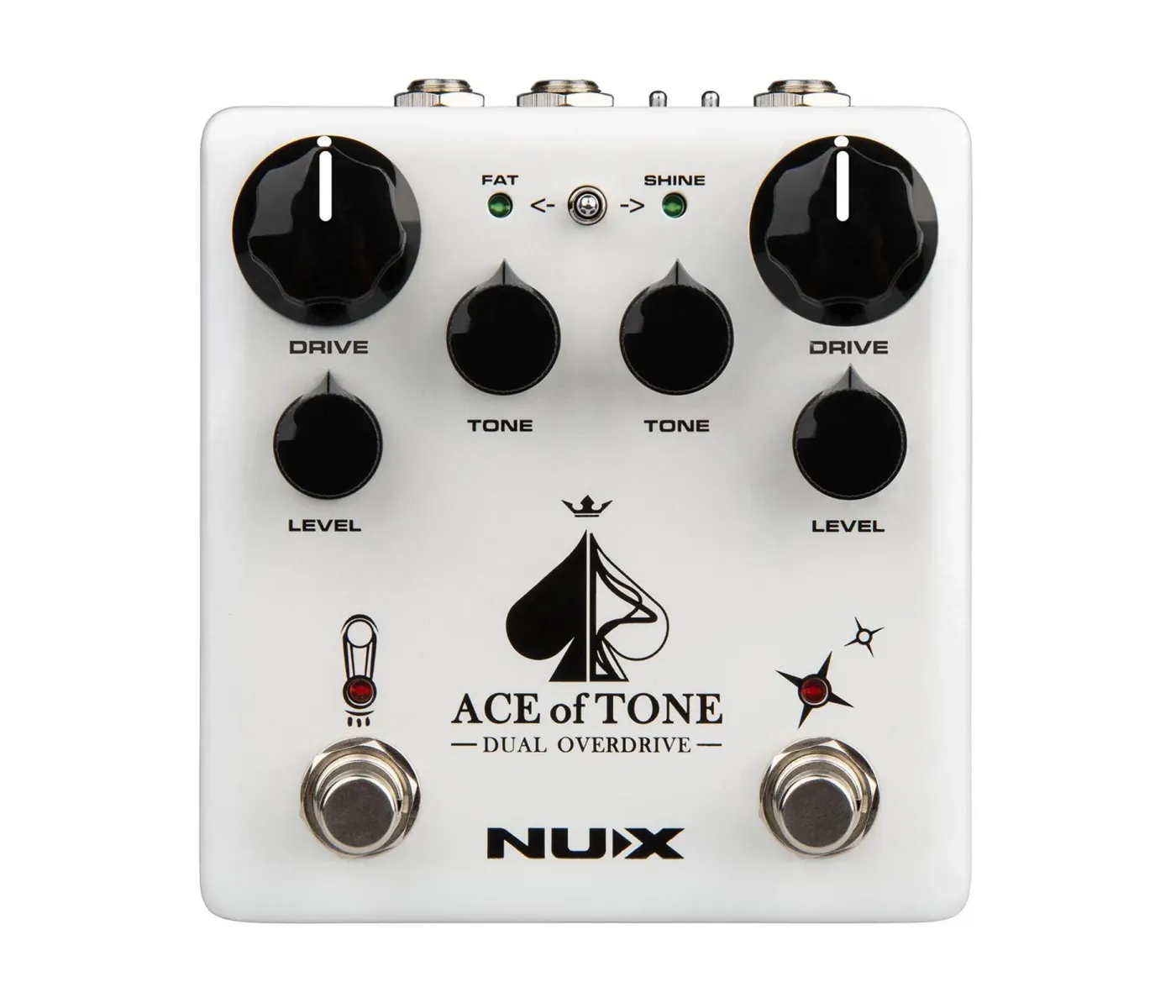 NUX NDO-5 Ace of Tone Dual Overdrive in a Stompbox - White - 3 Years Warranty