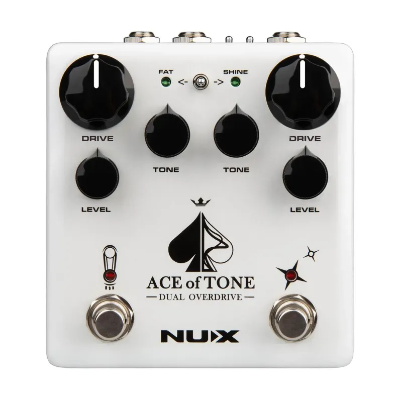 NUX NDO-5 Ace of Tone Dual Overdrive in a Stompbox - White - 3 Years Warranty