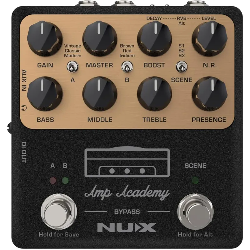NUX NGS-6 Amp Academy World Class Stomp-Box Amp Modeler - Black - 3 Years Warranty