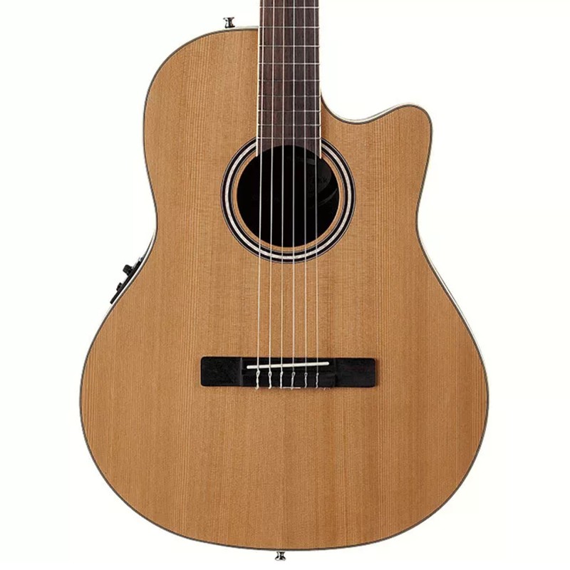 Ovation AB24CC-4S Applause Mid Cutaway Nylon Classical Acoustic-Electric Guitar - Natural