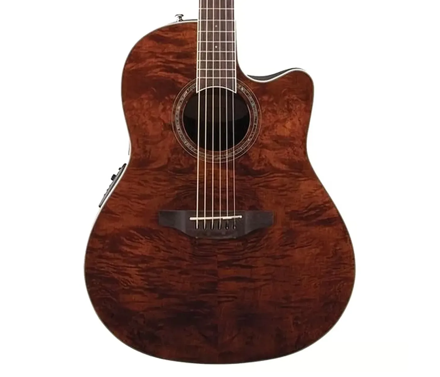 Ovation CS24P-NBM-G Celebrity Standard Plus Mid Cutaway Electric-Acoustic Guitar - Nutmeg Burled Maple