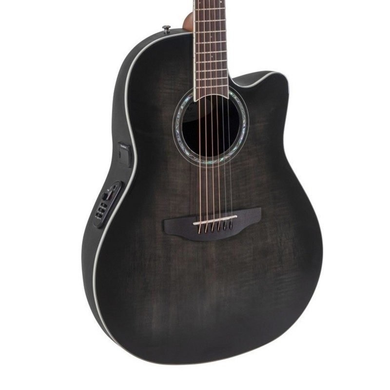 Ovation CS24P-TBBY-G Celebrity Standard Plus Mid Cutaway Electric-Acoustic Guitar - Blackburst Flame