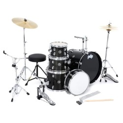 PDP Drums PDCE2215KTIB Center Stage 5-Pieces Drumset with Hardware and Cymbals - Iridescent Black Sparkle