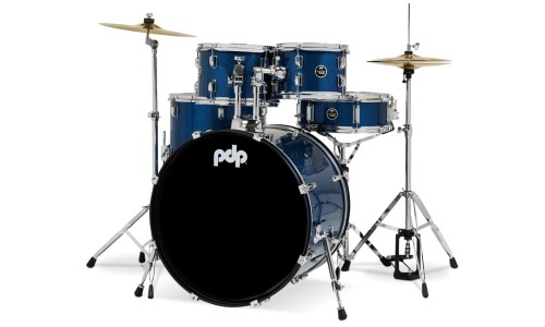 PDP Drums PDCE2215KTRB Center Stage 5-piece Complete Drum Set with Cymbals - Royal Blue Sparkle