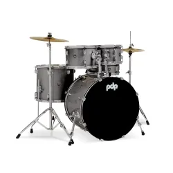 PDP Drums Center Stage 5 Pieces Drumset with Hardware and Cymbals - Silver Sparkle