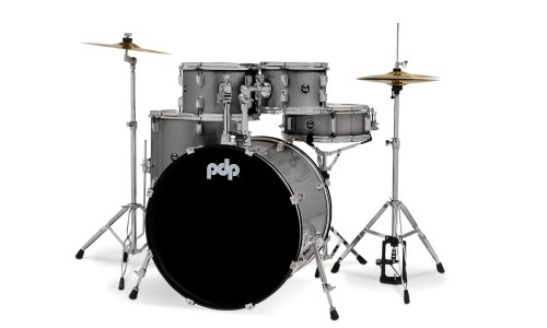 PDP Drums PDCE2215KTSS Center Stage 5-Pieces Drumset with Hardware and Cymbals - Silver Sparkle