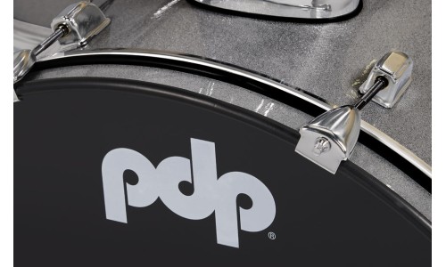 PDP Drums PDCE2215KTSS Center Stage 5-Pieces Drumset with Hardware and Cymbals - Silver Sparkle