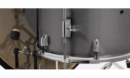 PDP Drums PDCE2215KTSS Center Stage 5-Pieces Drumset with Hardware and Cymbals - Silver Sparkle