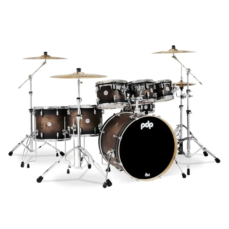 PDP Drums Concept Maple 7 Pieces Shell Pack Drumset Satin Charcoal Burst - Without Cymbals