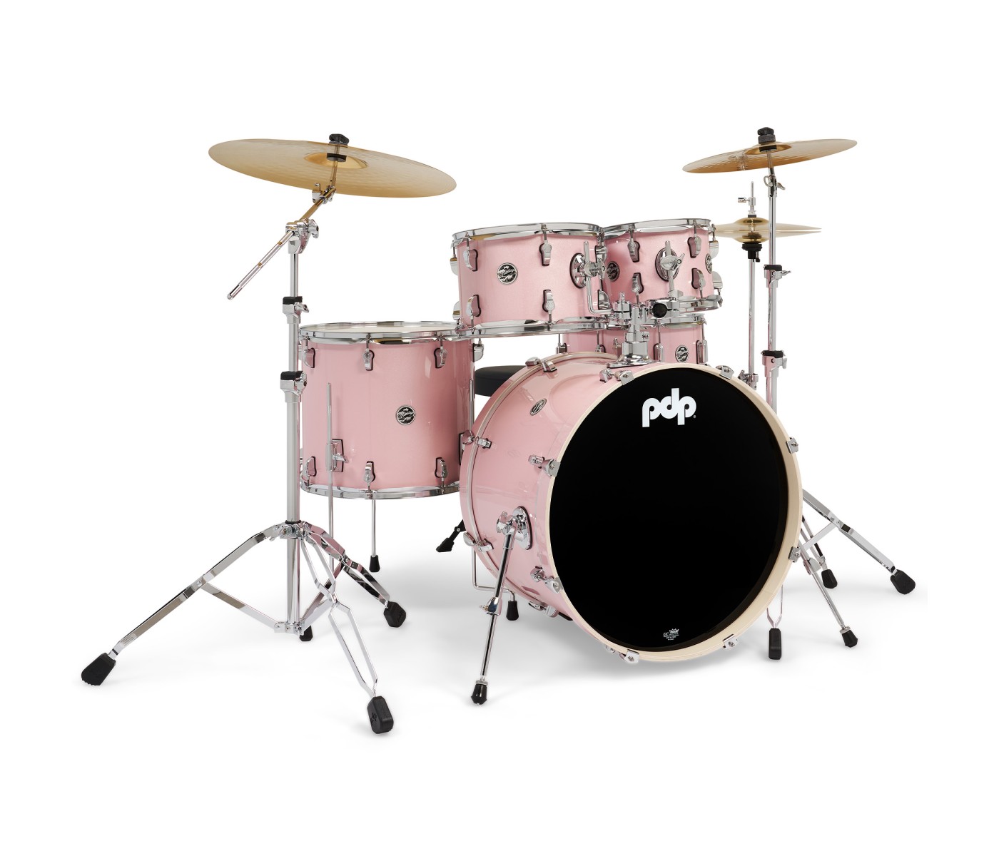 PDP Drums Mainstage 5 Pieces Drumset with Hardware and Paiste Cymbals - Pale Rose
