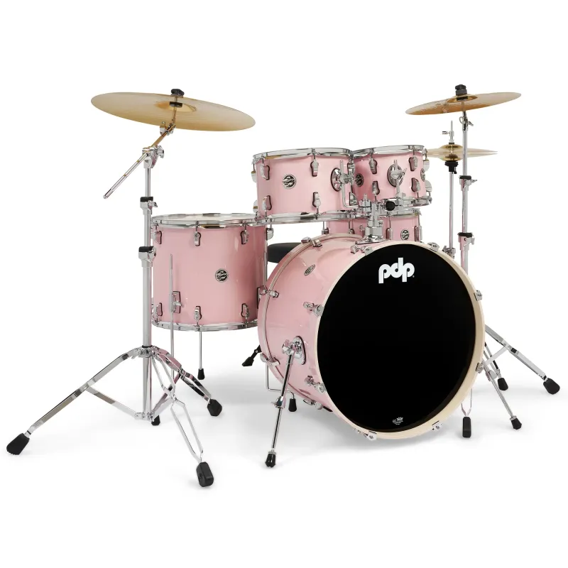PDP Drums Mainstage 5 Pieces Drumset with Hardware and Paiste Cymbals - Pale Rose