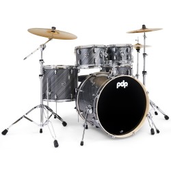 PDP Drums Mainstage 5 Pieces Drumset with Hardware and Paiste Cymbals - Twisted Graphite