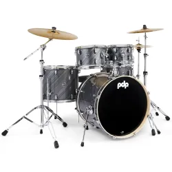 PDP Drums Mainstage 5 Pieces Drumset with Hardware and Paiste Cymbals - Twisted Graphite