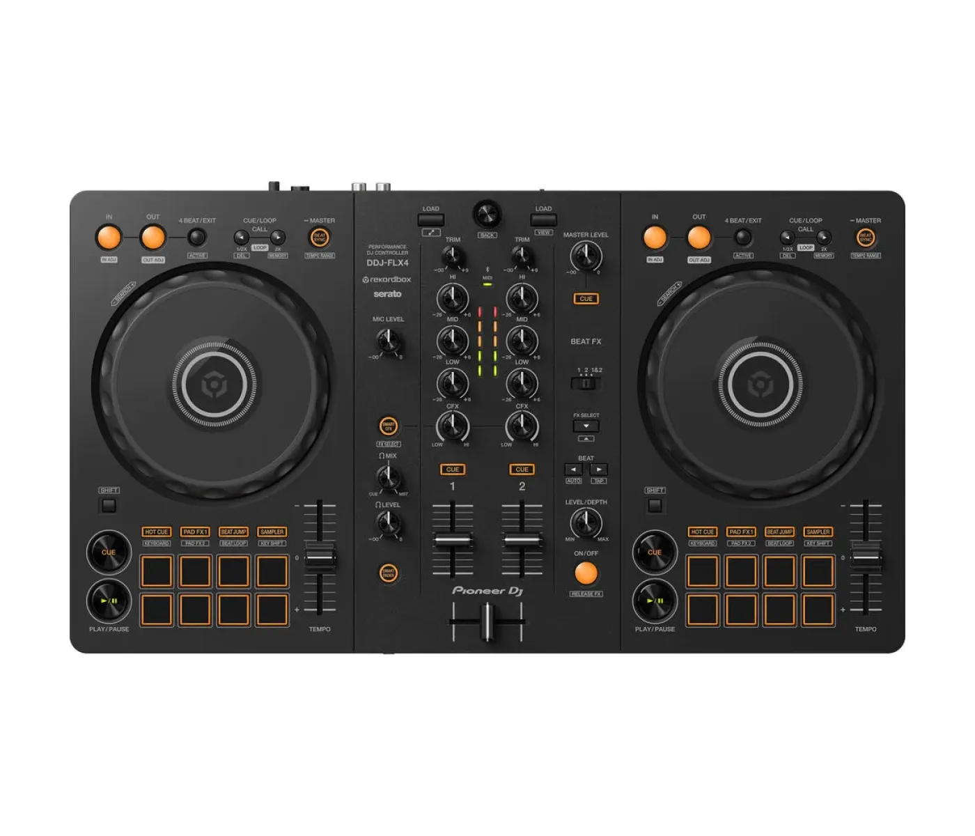 Pioneer DJ DDJ-FLX4 2-Channel Rekordbox and Serato DJ Controller - Graphite