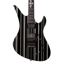 Schecter 1741 Electric Guitar Synyster Custom-S - Gloss Black With Silver Pin Stripes