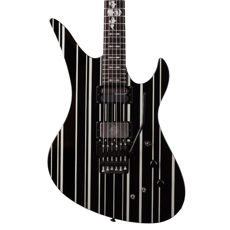 Schecter 1741 Electric Guitar Synyster Custom-S - Gloss Black With Silver Pin Stripes