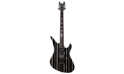 Schecter 1741 Electric Guitar Synyster Custom-S - Gloss Black With Silver Pin Stripes