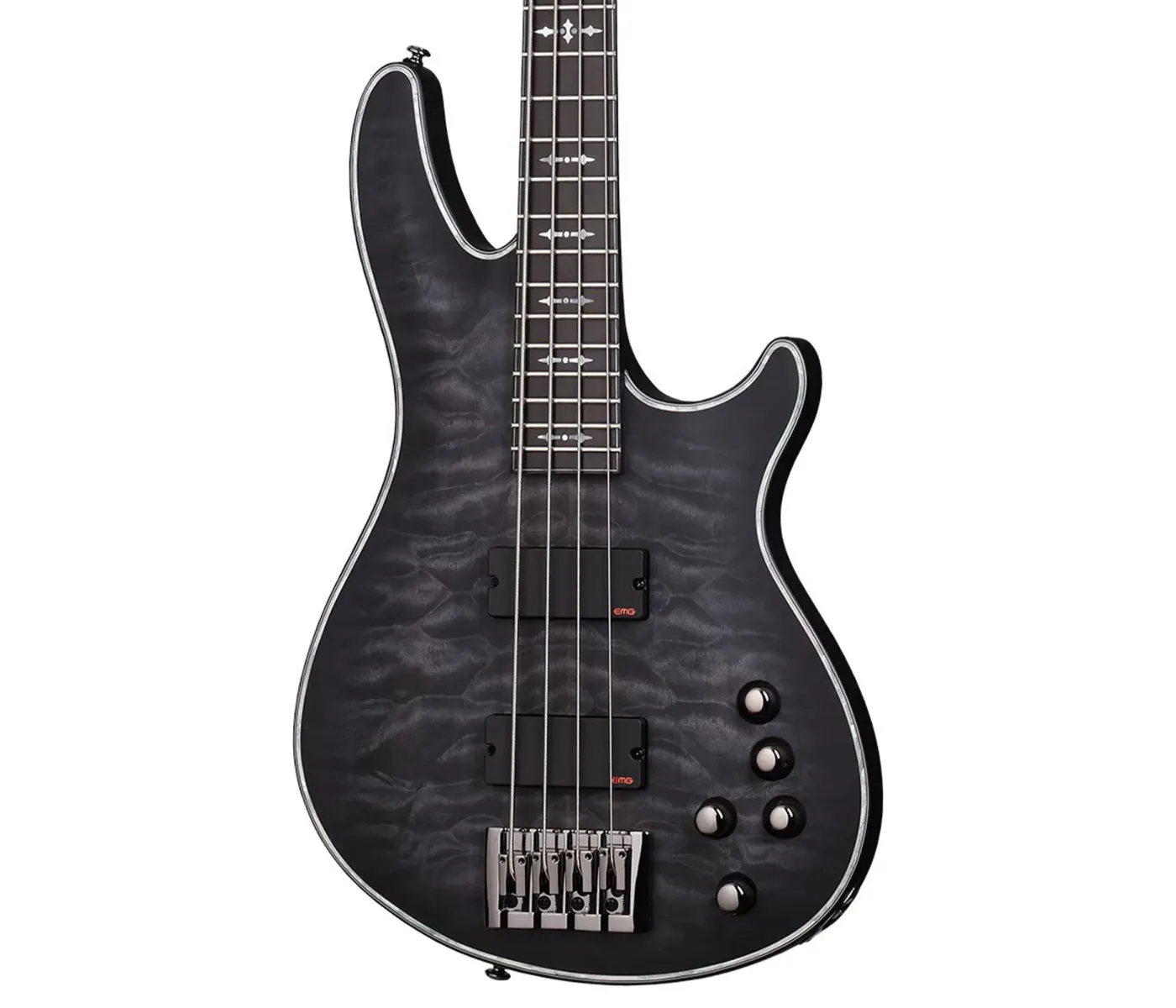 Schecter 1909 Hellraiser Extreme 4 Bass Electric Guitar  - See-Thru Black Satin (STBLS)