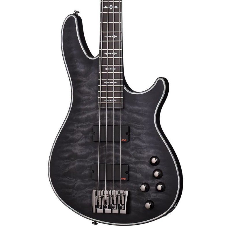 Schecter 1909 Hellraiser Extreme 4 Bass Electric Guitar  - See-Thru Black Satin (STBLS)