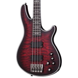 Schecter 1910 Hellraiser Extreme 4 Bass Electric Guitar  - Crimson Red Burst Satin