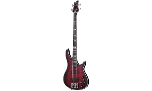 Schecter 1910 Hellraiser Extreme 4 Bass Electric Guitar  - Crimson Red Burst Satin