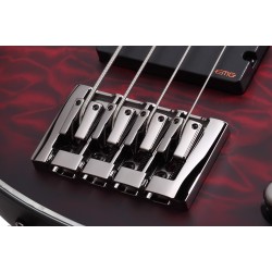 Schecter 1910 Hellraiser Extreme 4 Bass Electric Guitar  - Crimson Red Burst Satin