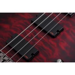 Schecter 1910 Hellraiser Extreme 4 Bass Electric Guitar  - Crimson Red Burst Satin