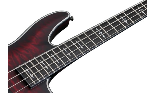 Schecter 1910 Hellraiser Extreme 4 Bass Electric Guitar  - Crimson Red Burst Satin