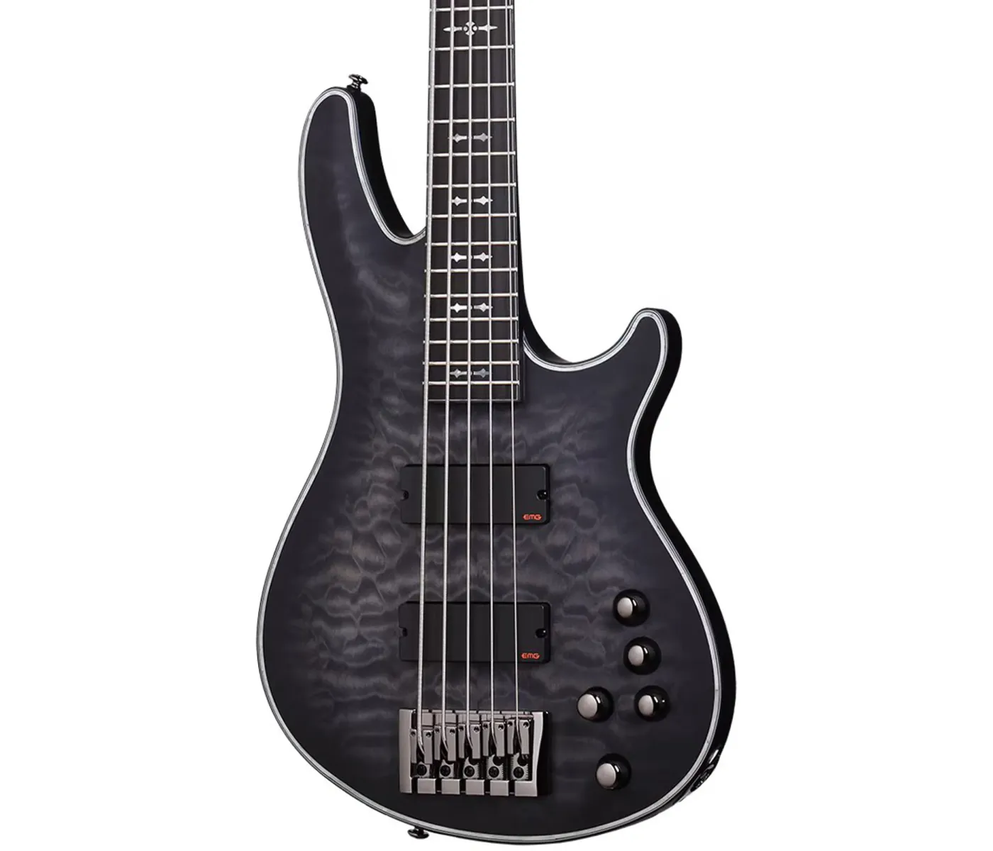 Schecter 1918 Hellraiser Extreme-5 Bass Electric Guitar - See-Thru Black Satin (STBLS)