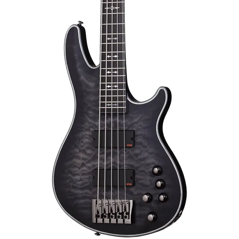 Schecter 1918 Hellraiser Extreme-5 Bass Electric Guitar - See-Thru Black Satin (STBLS)