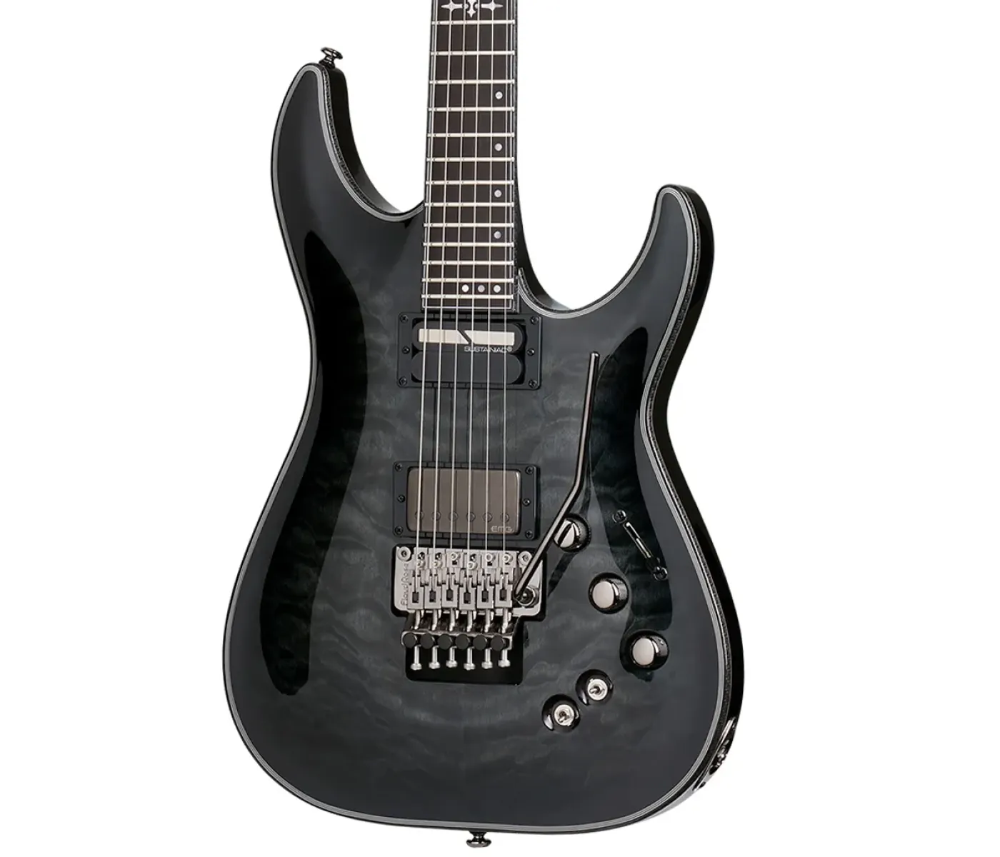 Schecter 1957 Hellraiser Hybrid C-1 FR-S Electric Guitar - Trans Black Burst