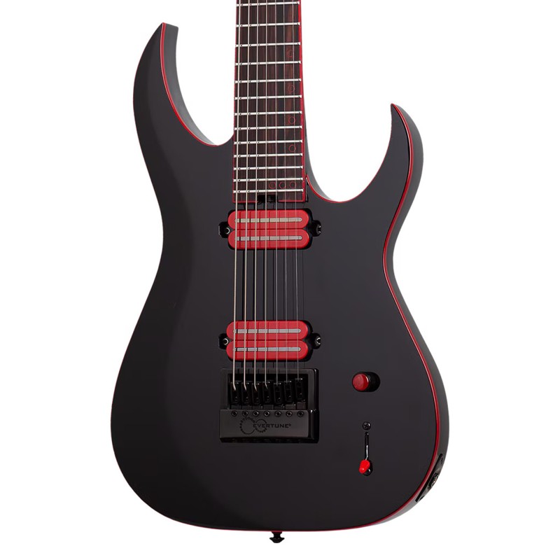 Schecter 3893 Sunset-7 ET Red Dawn Baritone Electric Guitar 7 Strings - Gloss Black