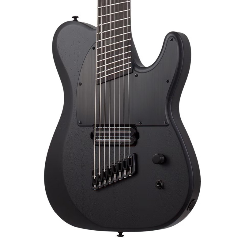 Schecter 622 Electric Guitar PT-8 MS Black Ops 8 Strings - Satin Black Open Pore