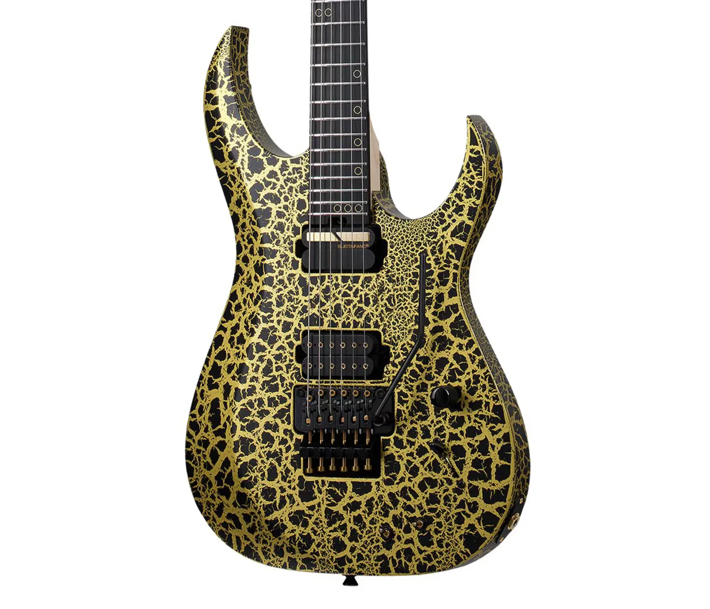 Schecter 7204 USA Custom Shop Sunset Extreme FR-S Electric Guitar - Black Gold Crackle
