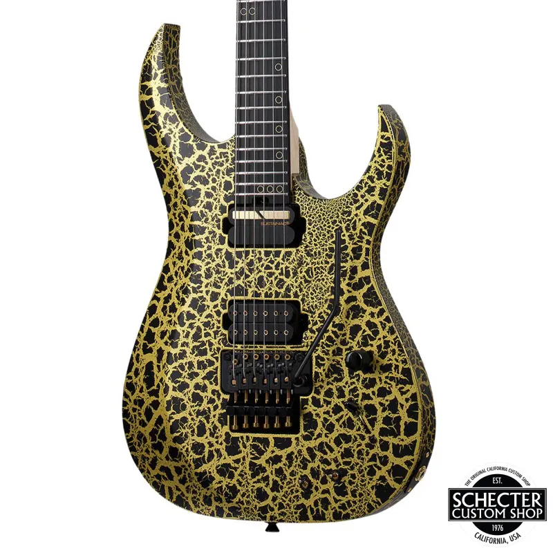 Schecter USA Custom Shop Sunset Extreme FR-S Electric Guitar - Black Gold Crackle
