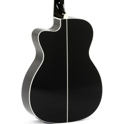 Sigma 000MC-1E-BK Guitars 000-14 Fret, Cutaway Solid Semi Acoustic Guitar - Black High Gloss