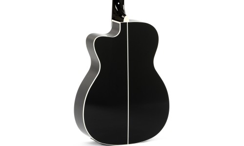 Sigma 000MC-1E-BK Guitars 000-14 Fret, Cutaway Solid Semi Acoustic Guitar - Black High Gloss