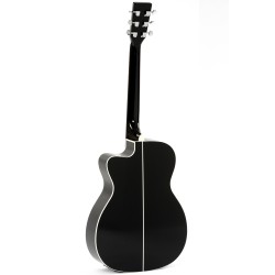 Sigma 000MC-1E-BK Guitars 000-14 Fret, Cutaway Solid Semi Acoustic Guitar - Black High Gloss