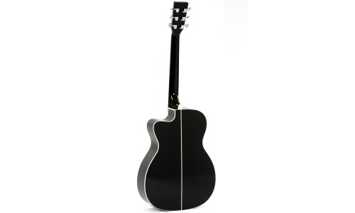 Sigma 000MC-1E-BK Guitars 000-14 Fret, Cutaway Solid Semi Acoustic Guitar - Black High Gloss